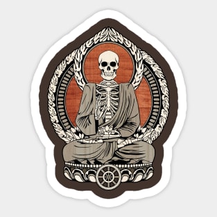 Starving Buddha Wood Grain Sticker